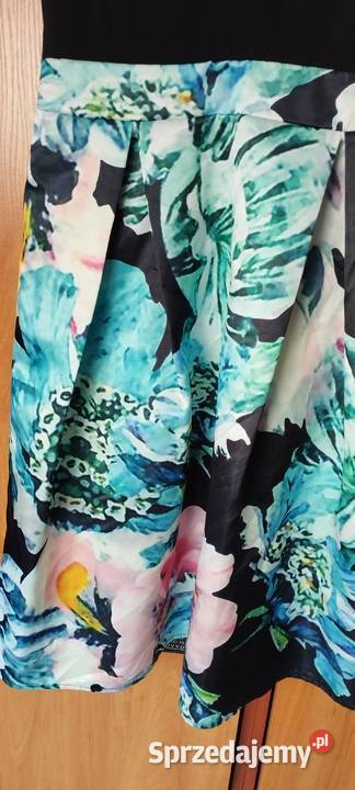 sukienka Black Floral Printed Skater Dress AX Spódnice i sukienki