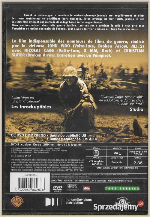 Windtalkers Les messagers du vent 2002 DVD małopolskie Krynica-Zdrój