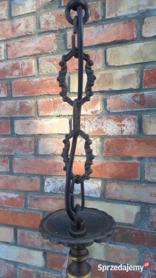 Żyrandol 4 ramienny metalowy mosiężny pakjąk 8 Gawroniec