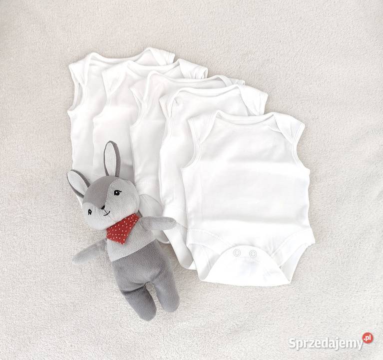 Białe body bez rękawów 50 56 Primark bawełna uniseks