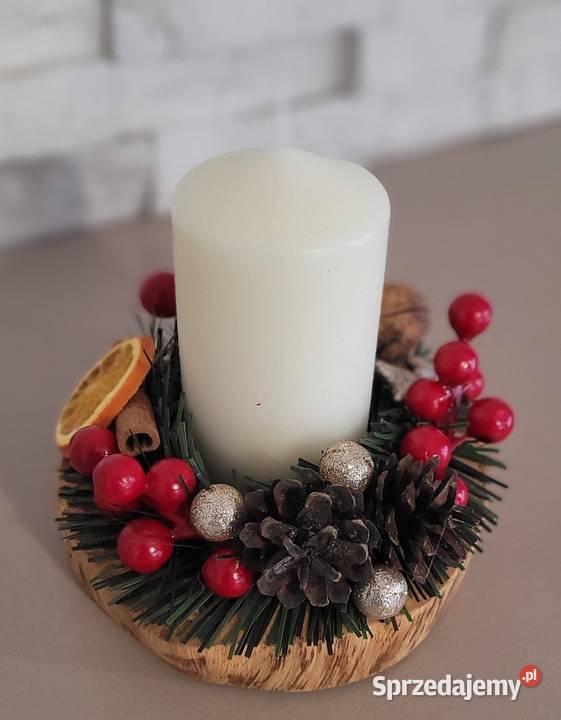 Stroik Świecznik Bożonarodzeniowy ręcznie Tarnowskie Góry