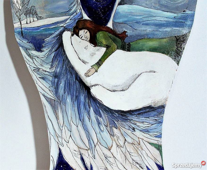 Obraz namalowany na drewnie Anioł syberyjski Malarstwo