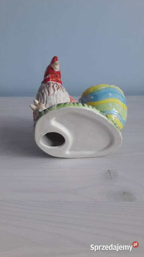 Ceramiczna ozdoba w kształcie kurczaka Głuchołazy