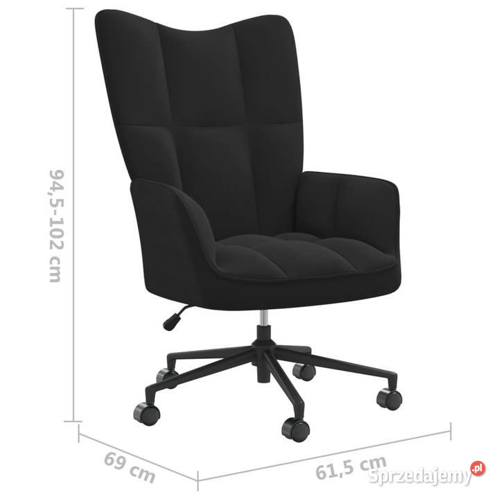 Fotel czarny obity aksamitem WM328178 Warszawa