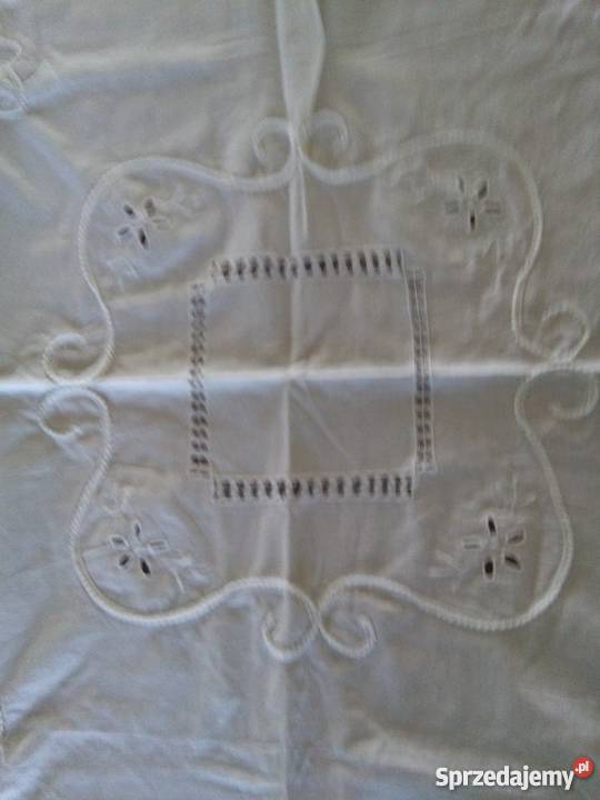 78 x 78 obrus haft holenderski biały serweta biały