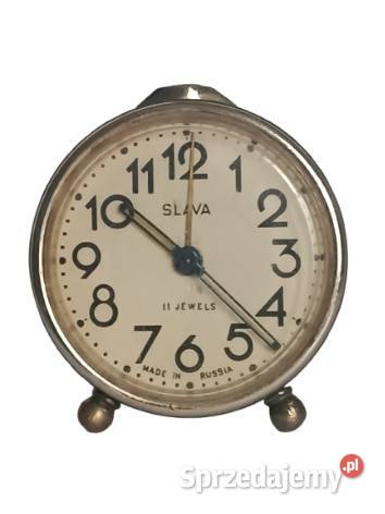 Radziecki budzik SLAVA ZSRR zegar biurkowy Rzeszów