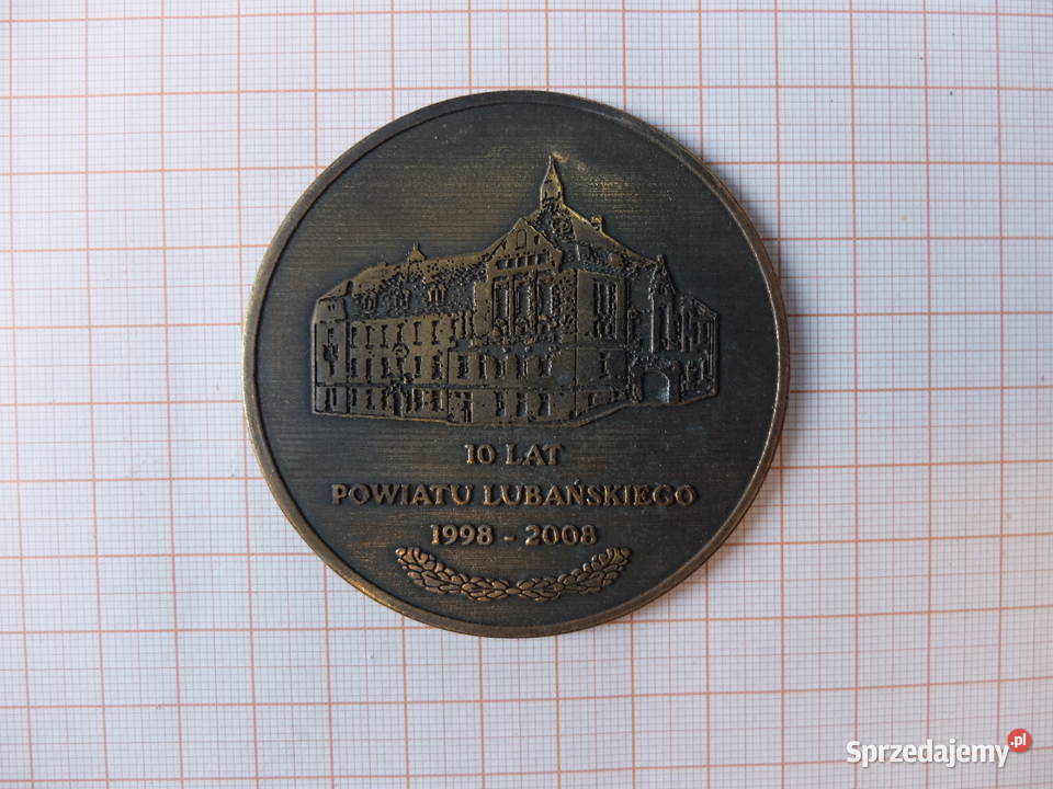 Pamiątkowy medal 10 lat powiatu lubańskiego wielkopolskie