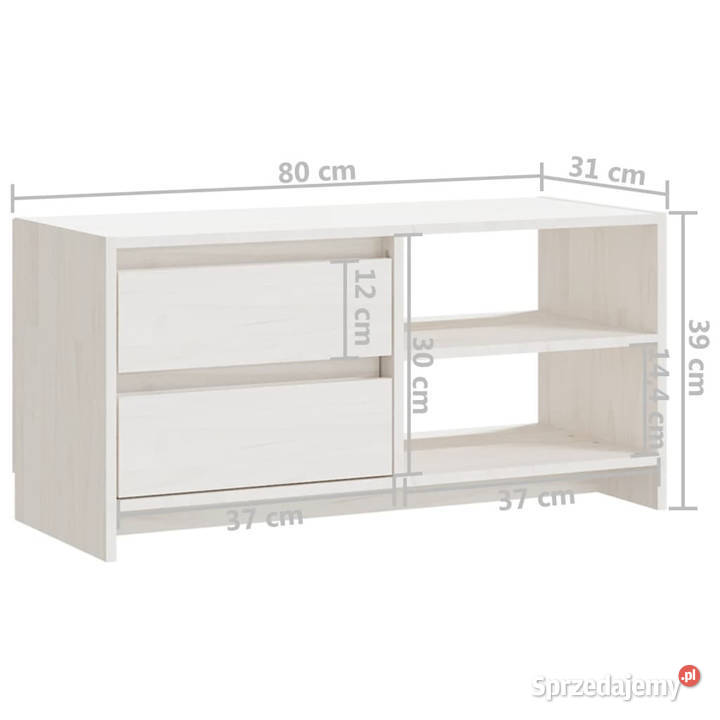 Szafka pod telewizor biała 80x31x39 lite drewno RTV mazowieckie Warszawa sprzedam