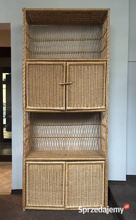 Boho Regał wiklinowy szafka z półkami 200cm Gdynia