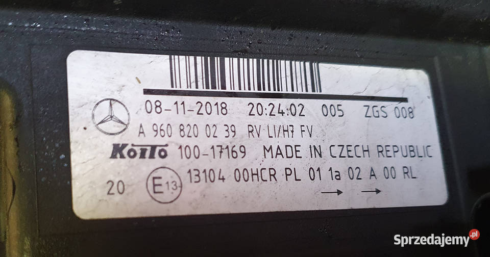 LAMPA LEWY PRZÓD LEWA PRZEDNIA MERDESES ACTROS Łódź sprzedam