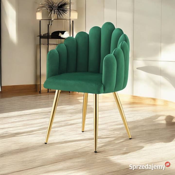 Krzesło Tapicerowane Aldo Gold Butelkowa Zieleń