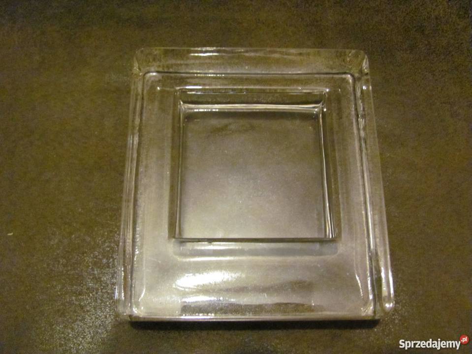 Popielnica szklana duża ciężka przezroczysta Zamość