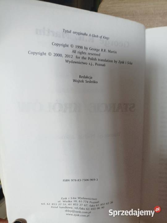 Starcie królów używane książki antykwariat Warszawa