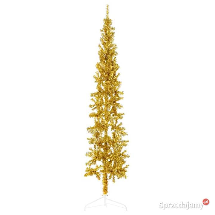 vidaXL Smukła choinka połówka ze stojakiem Warszawa