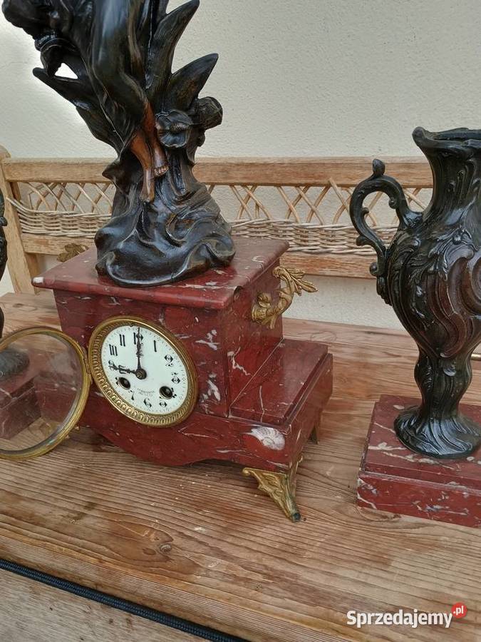 Kominkowy zegar francuski z dwoma dostawkami Rzeszów