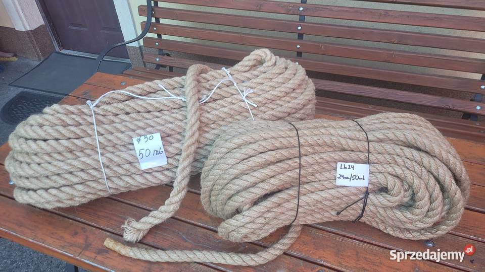 Lina jutowa 40 mm sznur jutowy Naturalna juta Sznury, pasy i łańcuchy Grudziądz