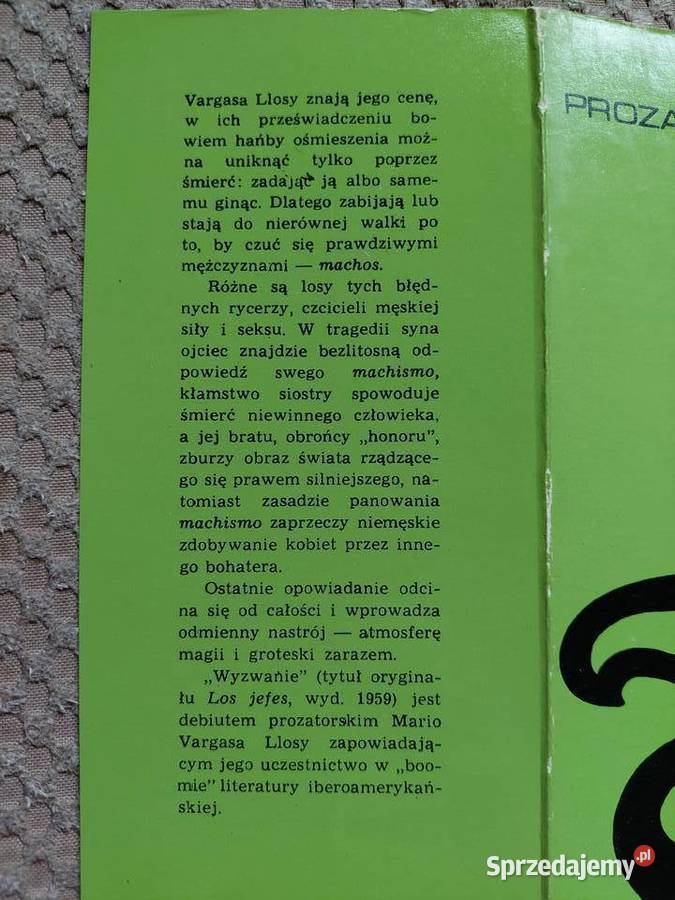 Mario Vargas Llosa Wyzwanie Kultura i Rozrywka Kraków sprzedam