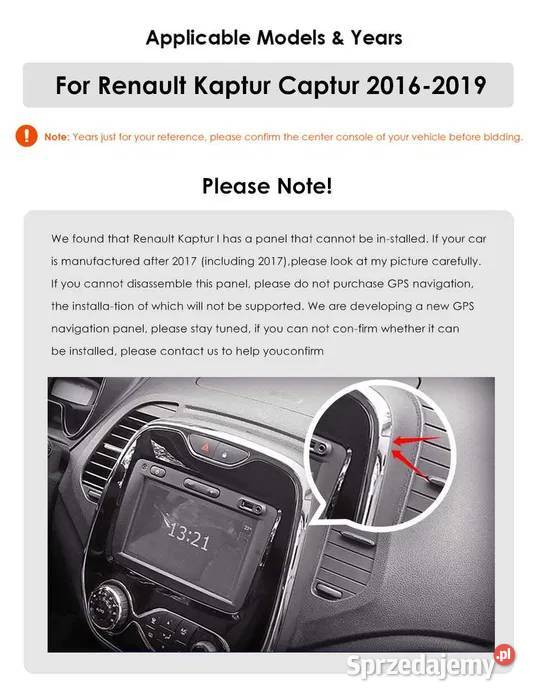 Radio Android 12 Renault Kaptur Captur 1619r gps Ożarowice