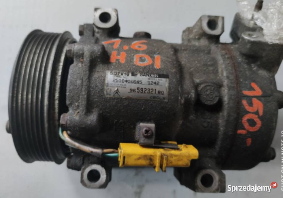 Sprężarka Klimatyzacji Peugeot 16 HDI 9659232180 świętokrzyskie Suchedniów