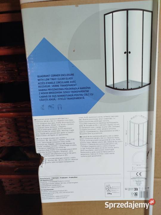 Nowa kabina Arkell prysznicowa półokrągła 90x90 mazowieckie