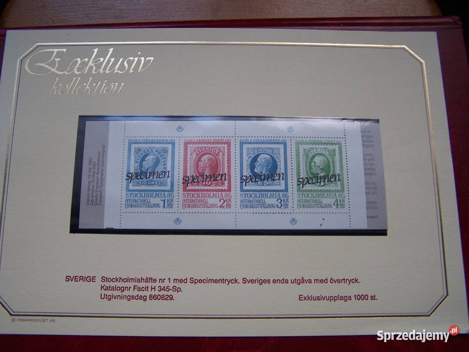 SZwecja 1986 MNH Karnet Wystawa STOCKHOLMIA 1986 Kolekcje Tychy