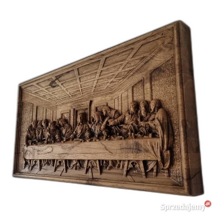 Drewniany obraz Ostatnia Wieczerza rzeźba która Obrazki i obrazy zachodniopomorskie Malechowo