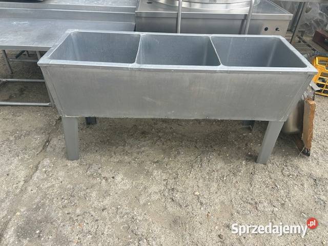 Zlew trzykomorowy aluminiowy Głogówko sprzedam