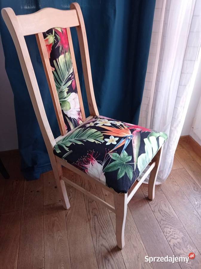 Krzesło drewniane vintage flower oldschool Wrocław sprzedam