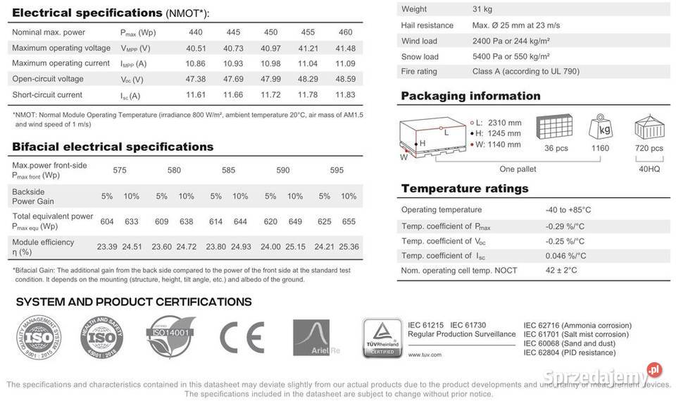 Panel PV AESOLAR 590W N Bifaical Silver