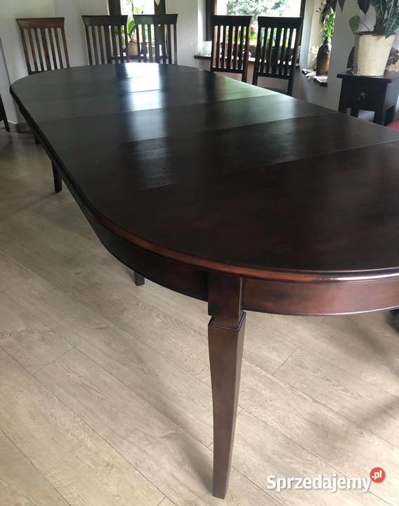 Duży stół rozkładany drewniany owalny 5w1 Gliwice