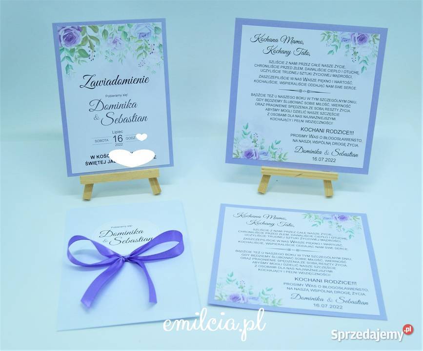 Zaproszenia spersonalizowane Ślub Wedding FB Zielona Góra