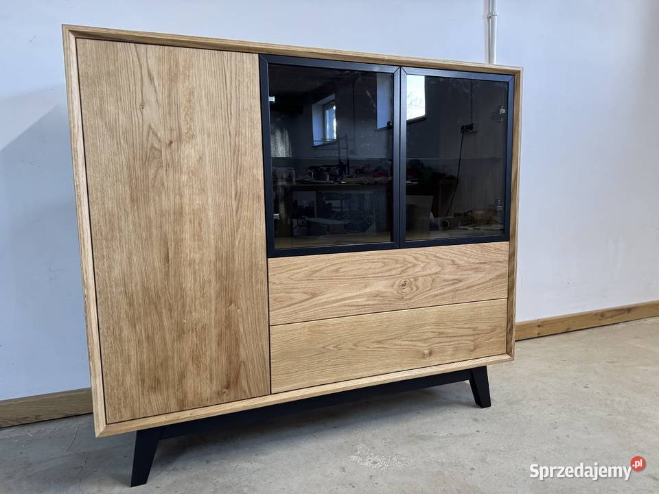Komoda witryna dębowa 120cm Złochowice