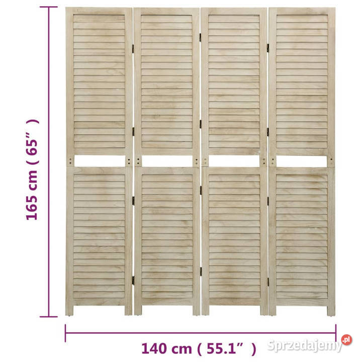 Parawan 4panelowy 140x165 lite drewno paulownia mazowieckie Warszawa sprzedam