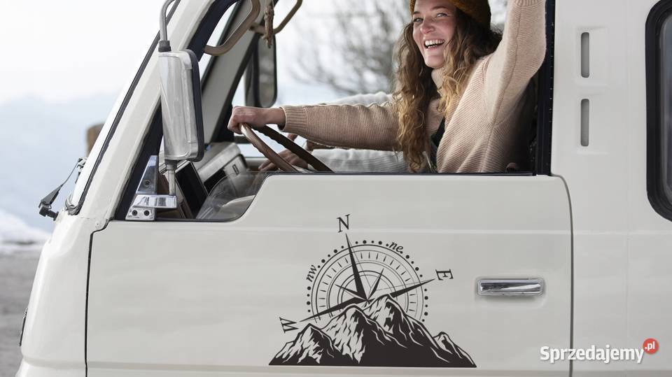NAKLEJKA na auto kamper RÓŻA WIATRÓW KOMPAS Tuning wizualny Kobierno
