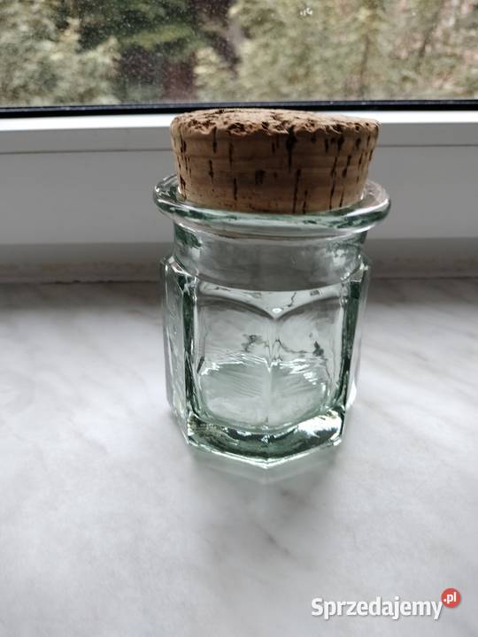 Gruby słoiczek z pokrywką korkową vintage zachodniopomorskie Choszczno