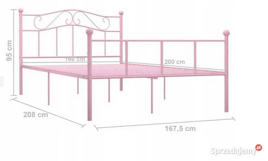 Stelaż łóżka podwójne metalowe VidaXL sypialnia Żary