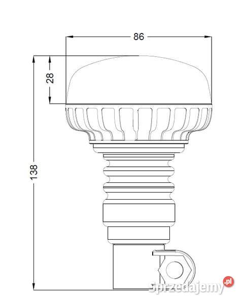 Lampa błyskowa LED niska 15W 1224V pomarańczowa małopolskie sprzedam