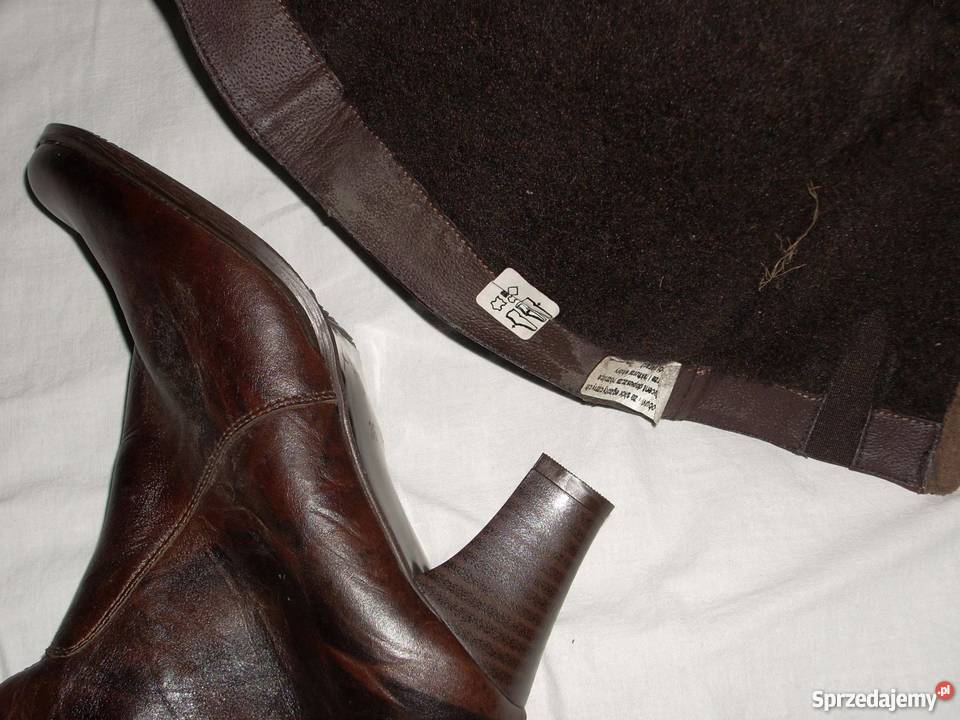 NOWE skórzane kozaki 35 36 wygodne skóra nat