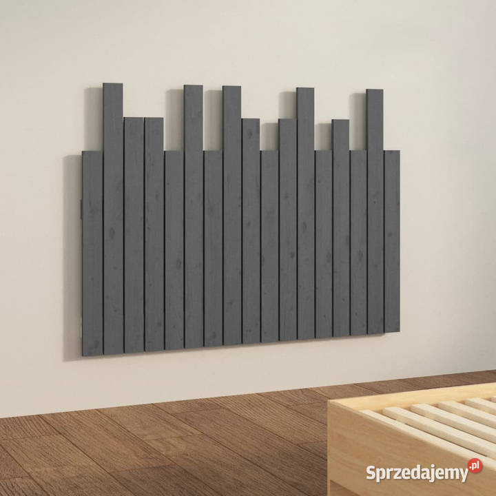 Wezgłowie łóżka szare 108x3x80 lite drewno Warszawa