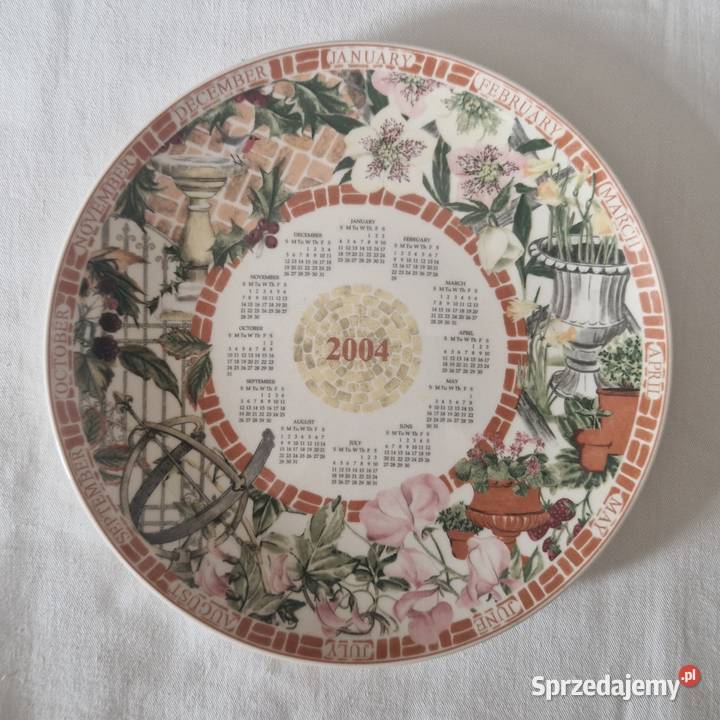 Ozdobny talerz kalendarz 2004 r Wedgwood mazowieckie