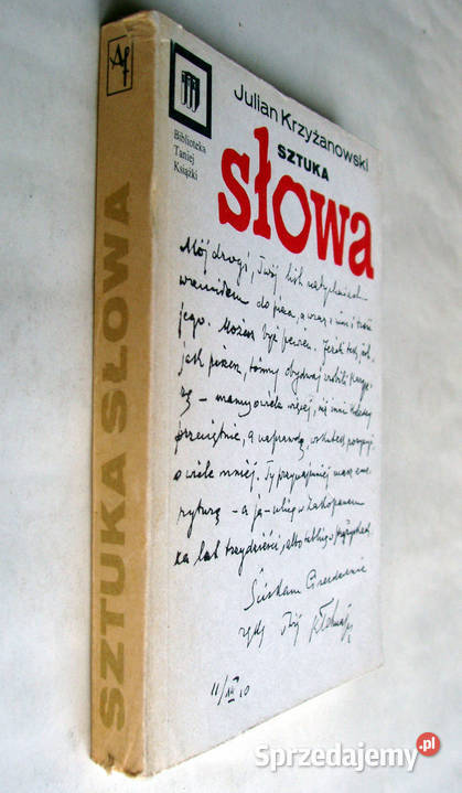 Sztuka słowa Julian Krzyżanowski filologie, językoznawstwo Limanowa