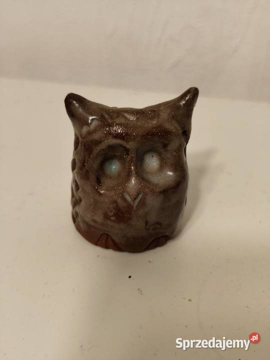Ceramiczna Sówka figurka vintage sygn MAJOK Poddębice