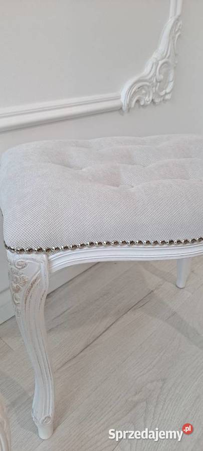 Stylowa pikowana pufa podnóżek Shabby Chic Szczecin