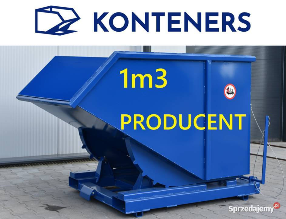 Kontener metalowy samowyładowczy 1m3 na widły do sprzedam