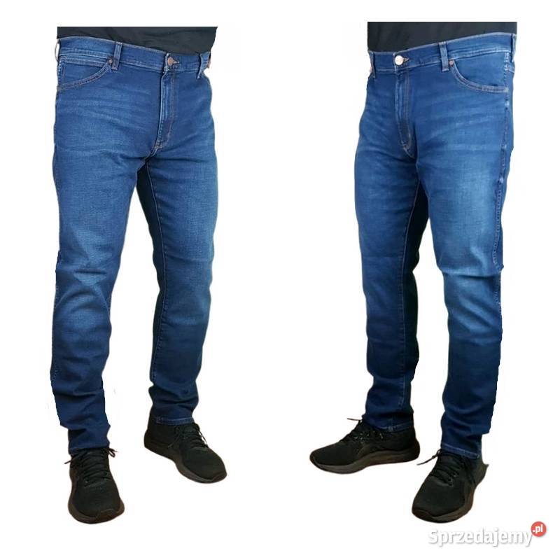 Męskie jeansy Wrangler Larston Slim Tapered niebieski