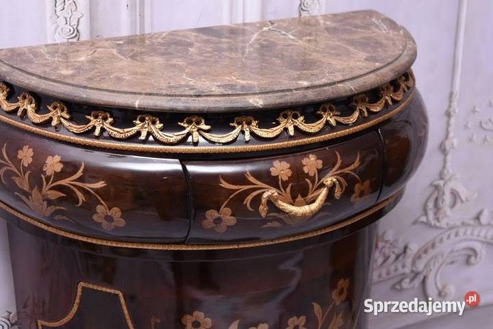 Piękna Drewniana Brzuchata Komoda Blat Marmur Kraków