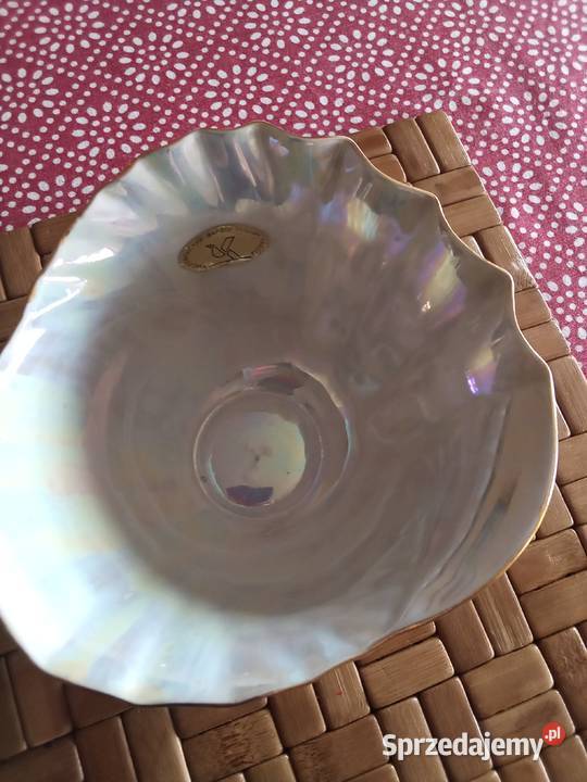 Prl bomboniera iryzowany cienka porcelana Fenix Łódź