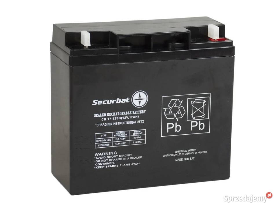 Akumulator żelowy SECURBAT CB 1712 12V 17Ah Części i akcesoria Wrocław