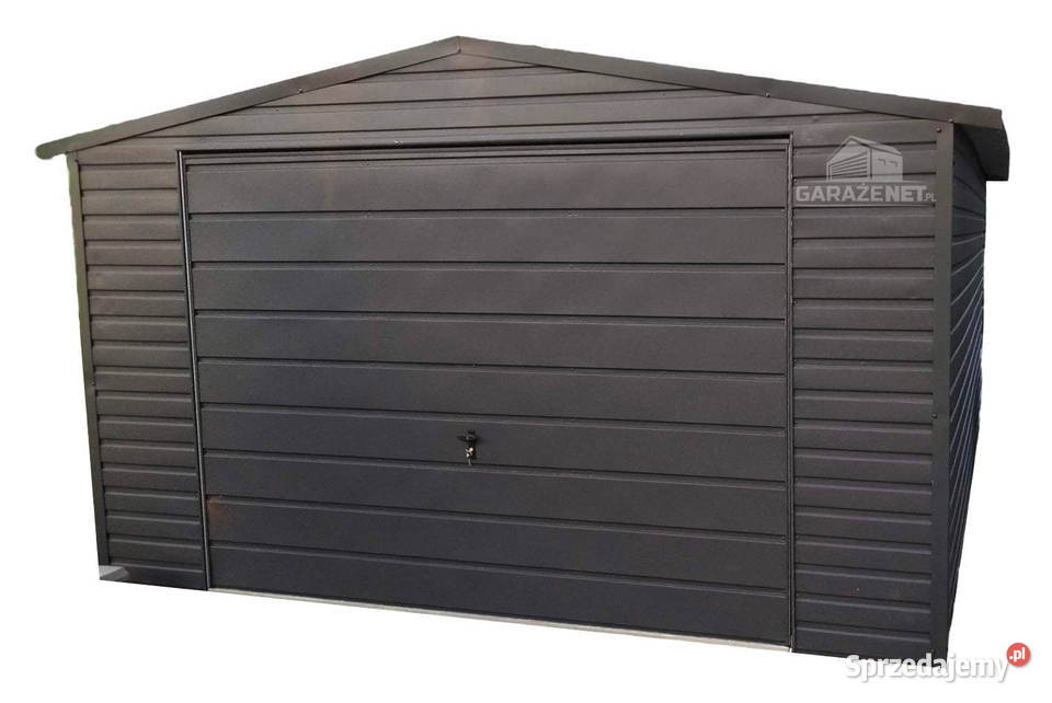 GARAŻ BLASZANY 4M X 6M BRAMA UCHYLNA GRAFIT Łapanów