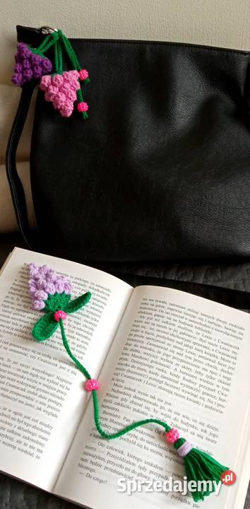 Winogrona wykonane na szydełku brelok zakładka Łask